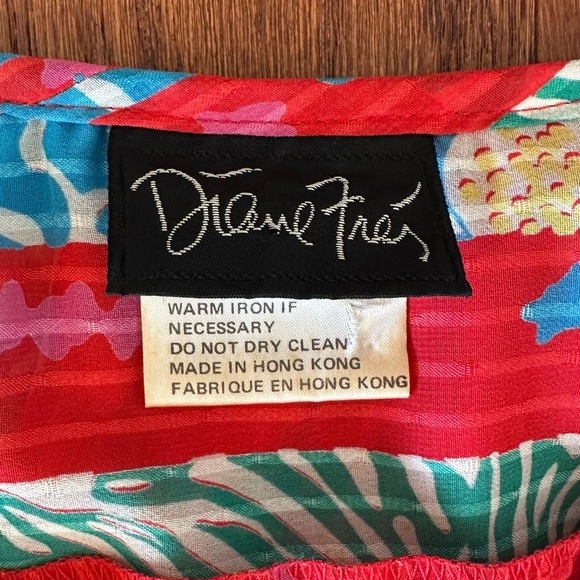 Diane Freis Floral Georgette Midi Dress 80s Vintage Dress - Picture 6 of 9